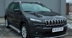 24 649 р. Широкая защита порогов SLITKOFF  Jeep Cherokee  KL (2014-2017) дорестайлинг  с доставкой в г. Чебоксары. Увеличить фотографию 3