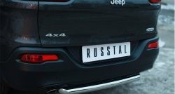 14 999 р. Одинарная защита заднего бампера из трубы диаметром 63 мм SLITKOFF  Jeep Cherokee  KL (2014-2017) дорестайлинг  с доставкой в г. Чебоксары. Увеличить фотографию 2