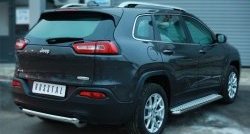 14 999 р. Одинарная защита заднего бампера из трубы диаметром 63 мм SLITKOFF  Jeep Cherokee  KL (2014-2017) дорестайлинг  с доставкой в г. Чебоксары. Увеличить фотографию 3