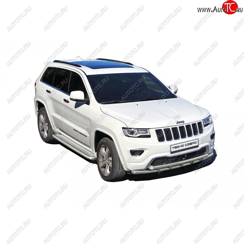 35 699 р. Защита порогов WK2 Restyling ТехноСфера (Техно Сфера) (нержавейка, с алюминиевым листом, d63.5 mm)  Jeep Grand Cherokee  WK2 (2010-2013) дорестайлинг  с доставкой в г. Чебоксары