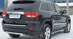 12 549 р. Одинарная защита заднего бампера из трубы диаметром 63 мм SLITKOFF  Jeep Grand Cherokee  WK2 (2010-2013) дорестайлинг  с доставкой в г. Чебоксары. Увеличить фотографию 3