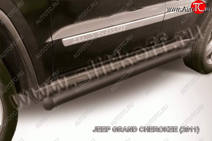 14 349 р. Защита порогов из труб d76 Slitkoff (с гибами)  Jeep Grand Cherokee  WK2 (2010-2013) дорестайлинг (Цвет: серебристый)  с доставкой в г. Чебоксары