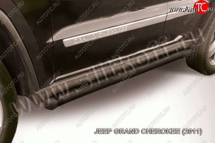 11 999 р. Защита порогов из труб d57 Slitkoff  Jeep Grand Cherokee  WK2 (2010-2013) дорестайлинг (Цвет: серебристый)  с доставкой в г. Чебоксары
