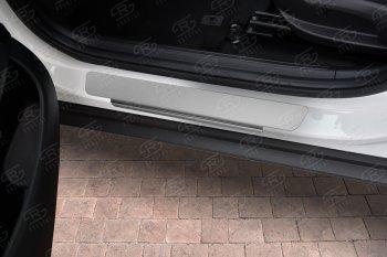 1 889 р. Пороги накладки Russtal KIA Seltos (2019-2025) (Нержавейка полированная)  с доставкой в г. Чебоксары. Увеличить фотографию 2