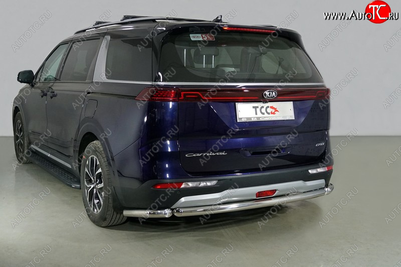 18 499 р. Защита заднего бампера (уголки) 2WD 2.2D ТСС 60,3мм KIA Carnival KA4 минивэн рестайлинг (2023-2025) (короткие)  с доставкой в г. Чебоксары