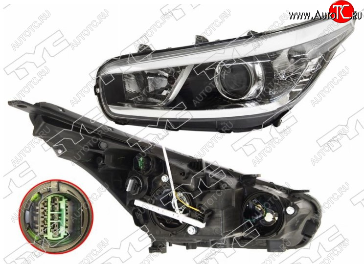 15 599 р. Левая фара передняя TYC (галоген) KIA Ceed 2 JD рестайлинг универсал (2015-2018)  с доставкой в г. Чебоксары
