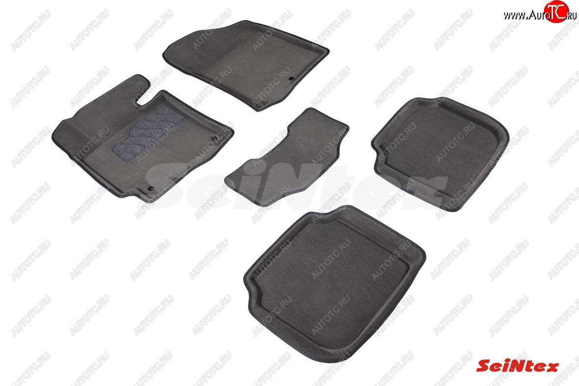 5 249 р. Комплект 3D ковриков в салон (ворсовые / серые) Seintex KIA Cerato 3 YD дорестайлинг седан (2013-2016)  с доставкой в г. Чебоксары