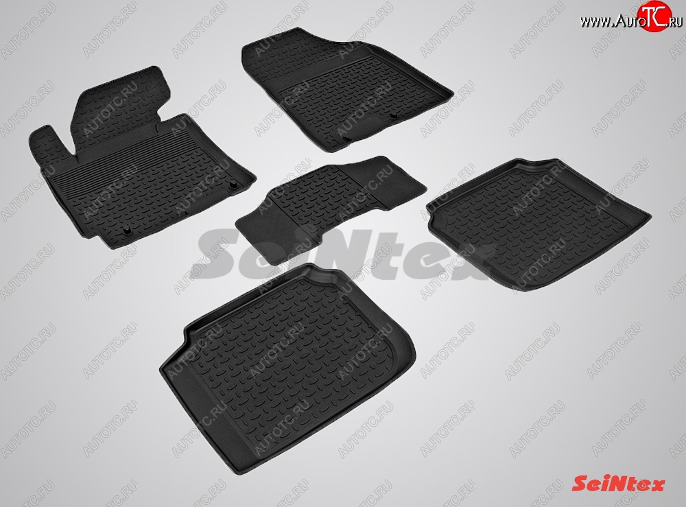 3 149 р. Износостойкие коврики в салон с высоким бортом SeiNtex Premium 4 шт. (резина) KIA Cerato 3 YD дорестайлинг седан (2013-2016)  с доставкой в г. Чебоксары