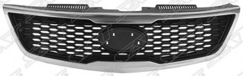 2 199 р. Решётка радиатора SAT (хром молдинг) KIA Forte седан (2008-2013) (Неокрашенная)  с доставкой в г. Чебоксары. Увеличить фотографию 2