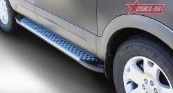 Пороги из алюминиевого профиля Souz-96 KIA Mohave  HM (2008-2020) дорестайлинг, рестайлинг