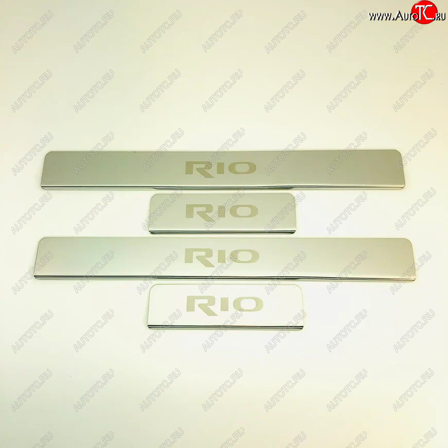 2 179 р. Накладки порожков салона INOX KIA Rio 3 QB хэтчбек 5 дв. рестайлинг (2015-2017) (Нержавеющая сталь)  с доставкой в г. Чебоксары