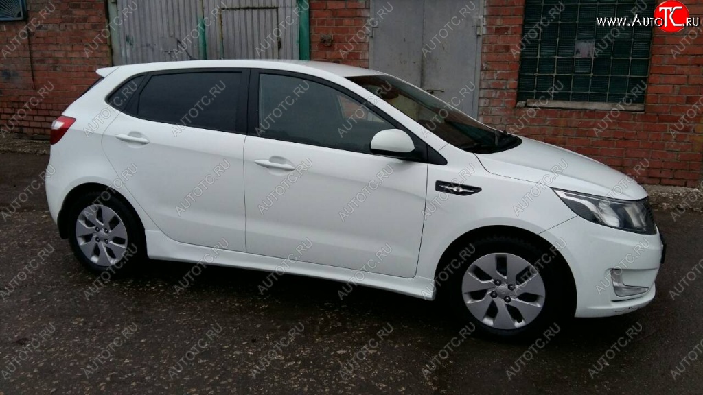 4 099 р. Пороги накладки Drive KIA Rio 3 QB хэтчбек 5 дв. рестайлинг (2015-2017) (Неокрашенные)  с доставкой в г. Чебоксары