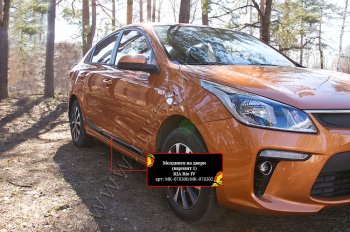 3 829 р. Молдинги на двери RA (№1, комплект 4 шт.)  KIA Rio  4 FB (2016-2025) дорестайлинг седан, рестайлинг седан (Поверхность шагрень)  с доставкой в г. Чебоксары. Увеличить фотографию 2