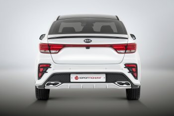 16 999 р. Задний бампер Kudos  KIA Rio  4 FB (2016-2020) дорестайлинг седан (Под парктроник, Неокрашенный)  с доставкой в г. Чебоксары. Увеличить фотографию 4