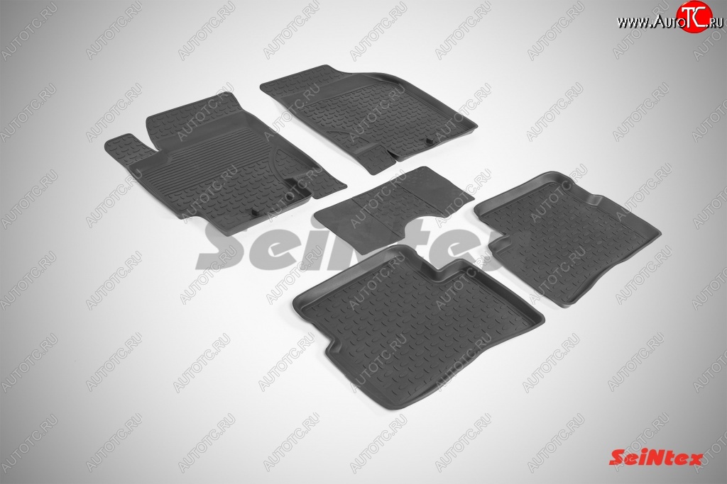 2 999 р. Износостойкие коврики в салон с высоким бортом SeiNtex Premium 4 шт. (резина) KIA Rio 2 JB дорестайлинг седан (2005-2009)  с доставкой в г. Чебоксары