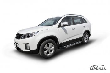 12 509 р. Порожки для ног Arbori Luxe Black  KIA Sorento  XM (2012-2015) рестайлинг  с доставкой в г. Чебоксары. Увеличить фотографию 2