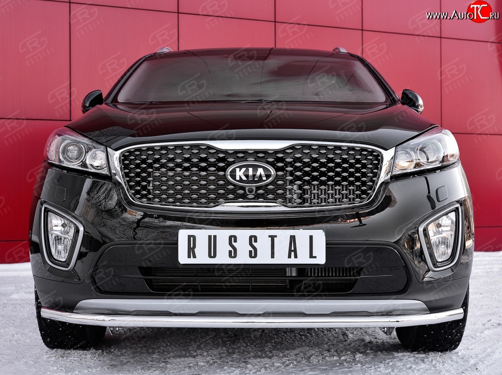 15 299 р. Одинарная защита переднего бампера диаметром 42 мм SLITKOFF  KIA Sorento  UM/Prime (2014-2018) дорестайлинг  с доставкой в г. Чебоксары