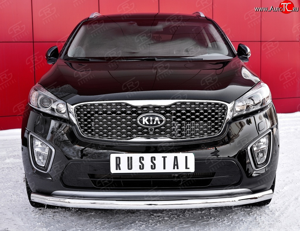 16 899 р. Одинарная защита переднего бампера диаметром 63 мм SLITKOFF  KIA Sorento  UM/Prime (2014-2018) дорестайлинг  с доставкой в г. Чебоксары