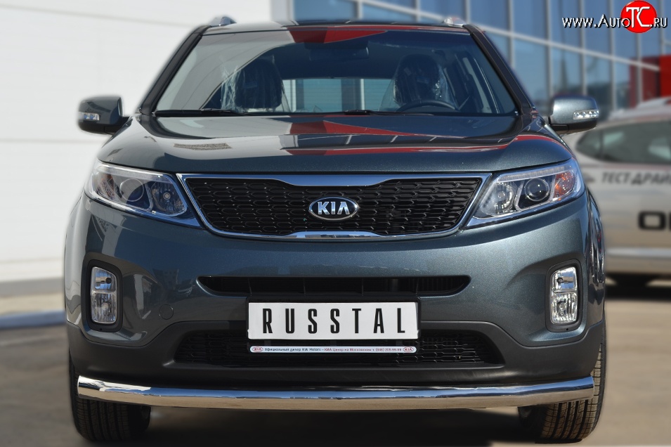 15 999 р. Одинарная защита переднего бампера диаметром 76 мм SLITKOFF  KIA Sorento  XM (2012-2015) рестайлинг  с доставкой в г. Чебоксары