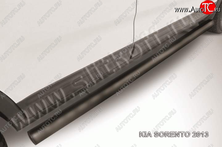 11 949 р. Защита порогов из труб d76 Slitkoff  KIA Sorento  XM (2009-2012) дорестайлинг (Цвет: серебристый)  с доставкой в г. Чебоксары