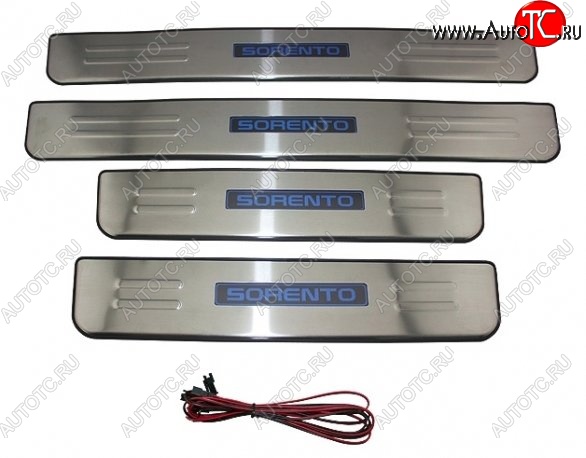 5 349 р. Накладки на порожки автомобиля СТ v2 KIA Sorento XM рестайлинг (2012-2015)  с доставкой в г. Чебоксары