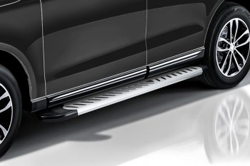 17 399 р. Порожки для ног на Slitkoff Elite  KIA Sorento  BL (2002-2010) дорестайлинг, рестайлинг (Silver)  с доставкой в г. Чебоксары. Увеличить фотографию 2