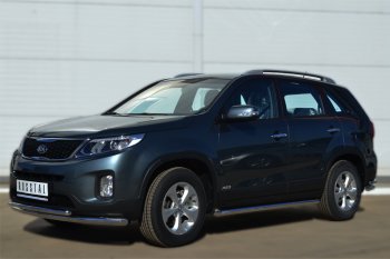 19 999 р. Защита порогов SLITKOFF (труба D63 мм)  KIA Sorento ( XM,  UM/Prime) (2012-2020) рестайлинг, дорестайлинг (Защита порогов с со скосами на торцах (вариант 1))  с доставкой в г. Чебоксары. Увеличить фотографию 2