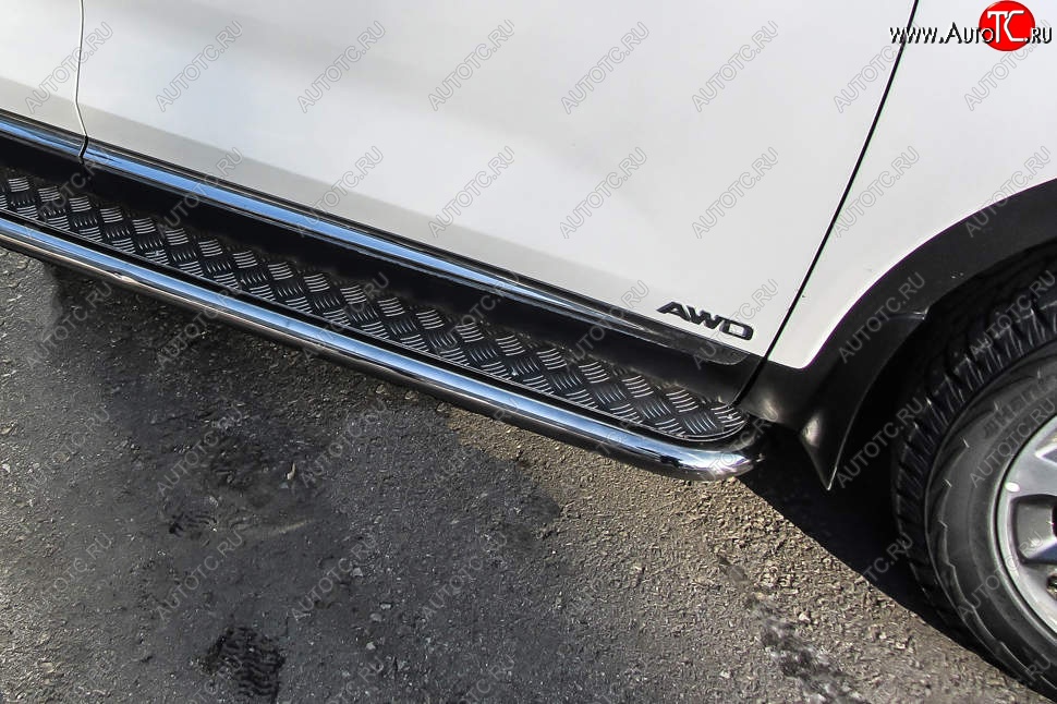 19 399 р. Защита порогов Slitkoff (с листом, d57 мм)  KIA Sorento  UM/Prime (2018-2020) рестайлинг (Нержавейка)  с доставкой в г. Чебоксары