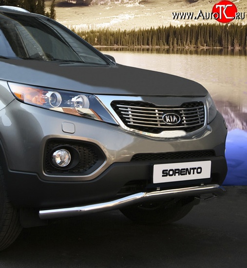 5 084 р. Декоративная вставка решетки радиатора Novline (d16 мм) (рестайлинг)  KIA Sorento  XM (2009-2012) дорестайлинг  с доставкой в г. Чебоксары