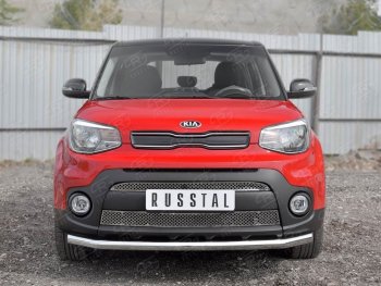 16 749 р. Одинарная защита переднего бампера диаметром 63 мм SLITKOFF  KIA Soul  PS (2014-2016) дорестайлинг  с доставкой в г. Чебоксары. Увеличить фотографию 2