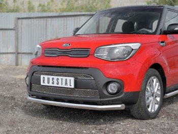 16 749 р. Одинарная защита переднего бампера диаметром 63 мм SLITKOFF  KIA Soul  PS (2014-2016) дорестайлинг  с доставкой в г. Чебоксары. Увеличить фотографию 3