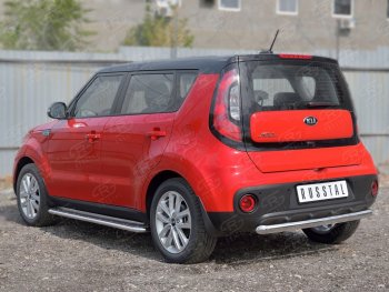14 799 р. Одинарная защита заднего бампера из трубы диаметром 63 мм SLITKOFF  KIA Soul  PS (2014-2016) дорестайлинг  с доставкой в г. Чебоксары. Увеличить фотографию 2