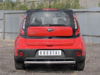 14 799 р. Одинарная защита заднего бампера из трубы диаметром 63 мм SLITKOFF  KIA Soul  PS (2014-2016) дорестайлинг  с доставкой в г. Чебоксары. Увеличить фотографию 3