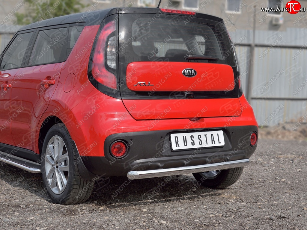 14 799 р. Одинарная защита заднего бампера из трубы диаметром 63 мм SLITKOFF  KIA Soul  PS (2014-2016) дорестайлинг  с доставкой в г. Чебоксары