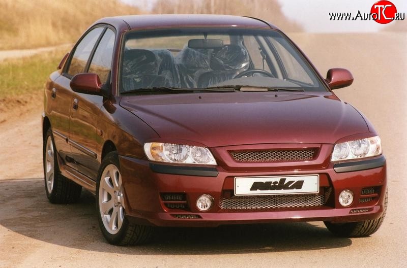 449 р. Реснички на фары Nika-Спорт KIA Spectra (2000-2009) (Неокрашенные)  с доставкой в г. Чебоксары