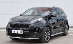 11 399 р. Защита переднего бампера (Ø42 мм, нержавейка) SLITKOFF  KIA Sportage  4 QL (2016-2018) дорестайлинг  с доставкой в г. Чебоксары. Увеличить фотографию 2