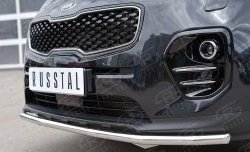 11 399 р. Защита переднего бампера (Ø42 мм, нержавейка) SLITKOFF  KIA Sportage  4 QL (2016-2018) дорестайлинг  с доставкой в г. Чебоксары. Увеличить фотографию 4