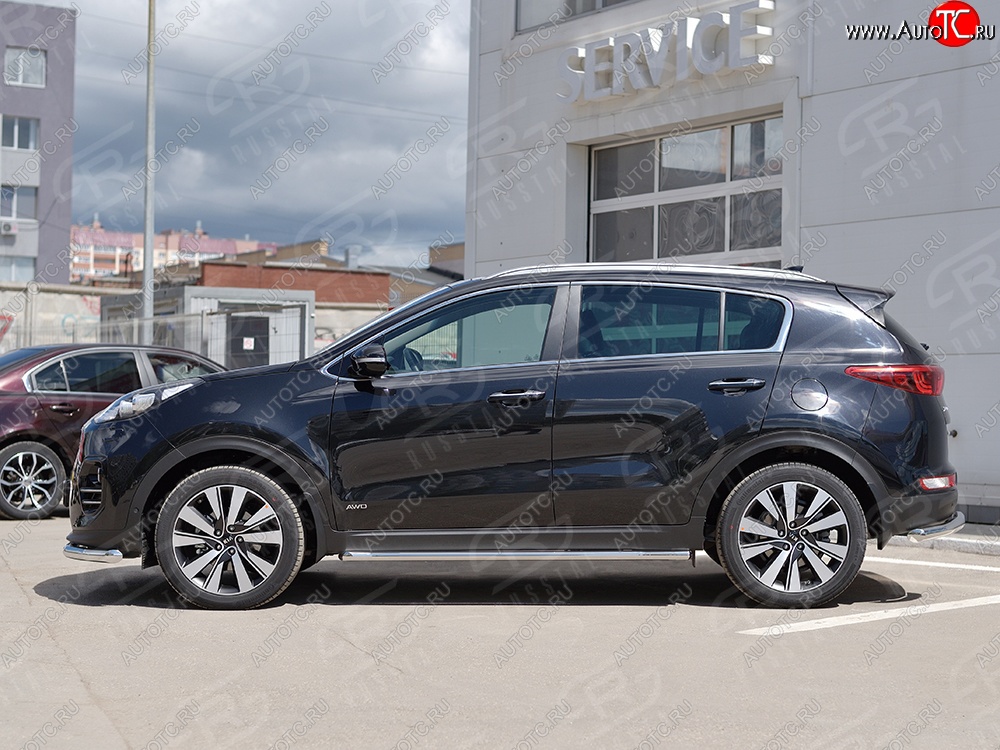 14 999 р. Защита порогов из круглой трубы диаметром 42 мм SLITKOFF  KIA Sportage  4 QL (2016-2018) дорестайлинг  с доставкой в г. Чебоксары