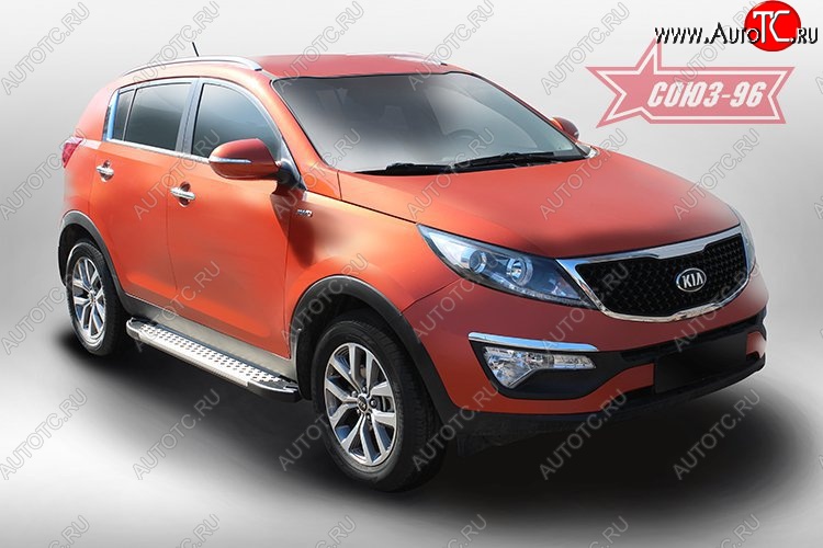 8 819 р. Пороги из алюминиевого профиля Souz-96  KIA Sportage  3 SL (2010-2016) дорестайлинг, рестайлинг  с доставкой в г. Чебоксары