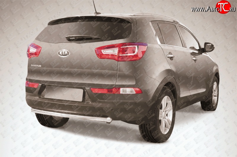 11 499 р. Одинарная защита заднего бампера из трубы диаметром 57 мм Slitkoff  KIA Sportage  3 SL (2010-2016) дорестайлинг, рестайлинг (Нержавейка, Полированная)  с доставкой в г. Чебоксары