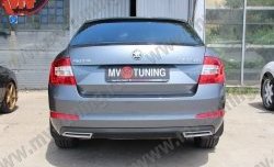 Имитация насадок глушителя на задний бампер Sport Skoda Octavia A7 дорестайлинг универсал (2012-2017)