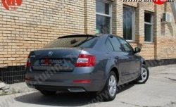 1 799 р. Имитация насадок глушителя на задний бампер Sport Skoda Octavia A7 дорестайлинг лифтбэк (2012-2017) (Неокрашенная)  с доставкой в г. Чебоксары. Увеличить фотографию 2