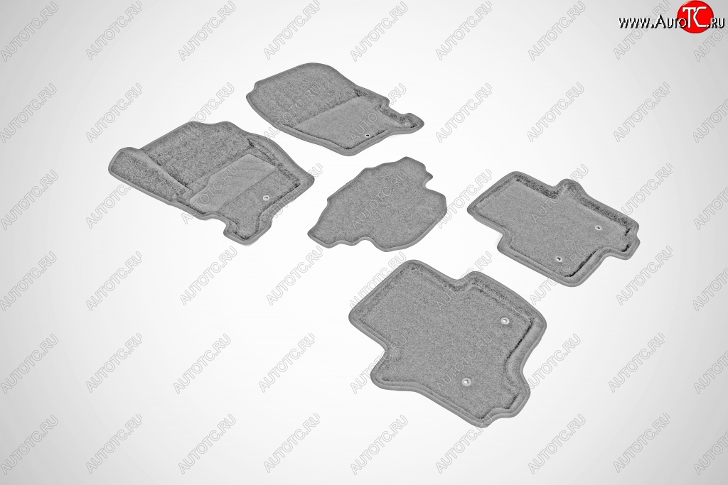 7 999 р. Износостойкие коврики в салон SeiNtex Premium 3D 4 шт. (ворсовые, серые) Land Rover Discovery 3 L319 (2004-2009)  с доставкой в г. Чебоксары