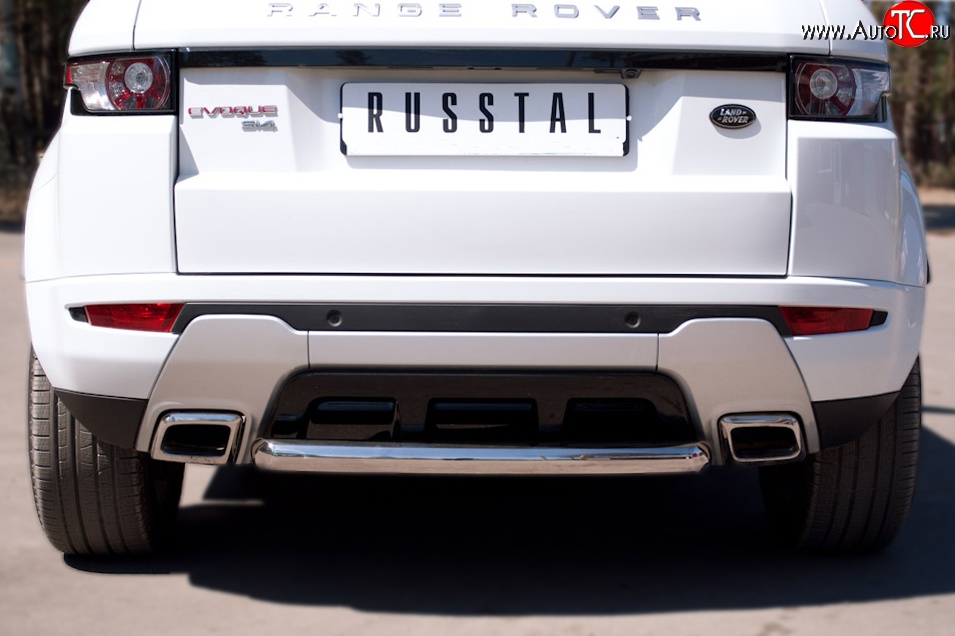 16 649 р. Одинарная защита заднего бампера из трубы диаметром 63 мм (Dynamic) SLITKOFF  Land Rover Range Rover Evoque  1 L538 (2011-2015) дорестайлинг 3 дв., дорестайлинг 5 дв.  с доставкой в г. Чебоксары
