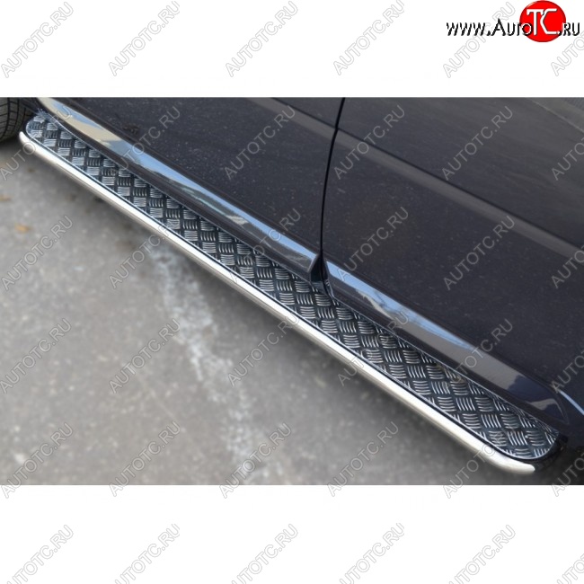 35 549 р. Широкая защита порогов с трубой диаметром 42 мм SLITKOFF v3 Land Rover Freelander L359 дорестайлинг (2006-2010)  с доставкой в г. Чебоксары