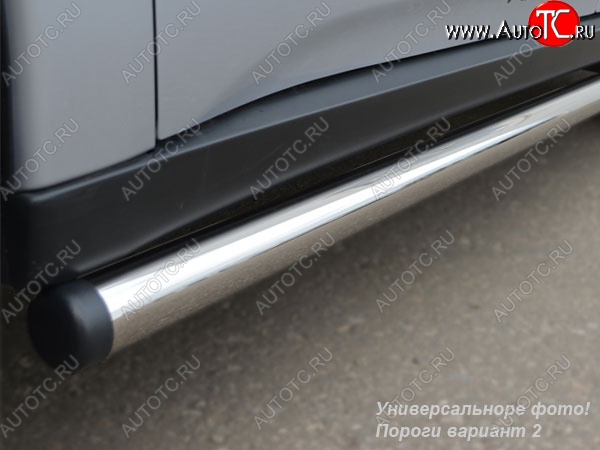 21 649 р. Защита порогов из круглой трубы диаметром 76 мм SLITKOFF v2 Land Rover Freelander L359 дорестайлинг (2006-2010)  с доставкой в г. Чебоксары