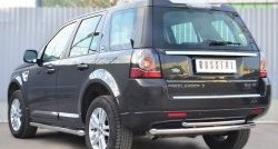 12 299 р. Защита порогов из круглой трубы диаметром 63 мм (рестайлинг) Russtal Land Rover Freelander L359 дорестайлинг (2006-2010) (Защита порогов со скосами на торцах (вариант 1))  с доставкой в г. Чебоксары. Увеличить фотографию 3
