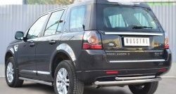 12 299 р. Защита порогов из круглой трубы диаметром 63 мм (рестайлинг) Russtal Land Rover Freelander L359 дорестайлинг (2006-2010) (Защита порогов со скосами на торцах (вариант 1))  с доставкой в г. Чебоксары. Увеличить фотографию 9