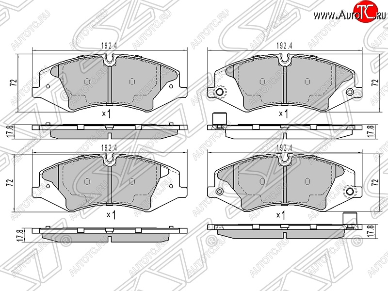 1 589 р. Колодки тормозные SAT (передние) Land Rover Range Rover 3 L322 дорестайлинг (2002-2006)  с доставкой в г. Чебоксары