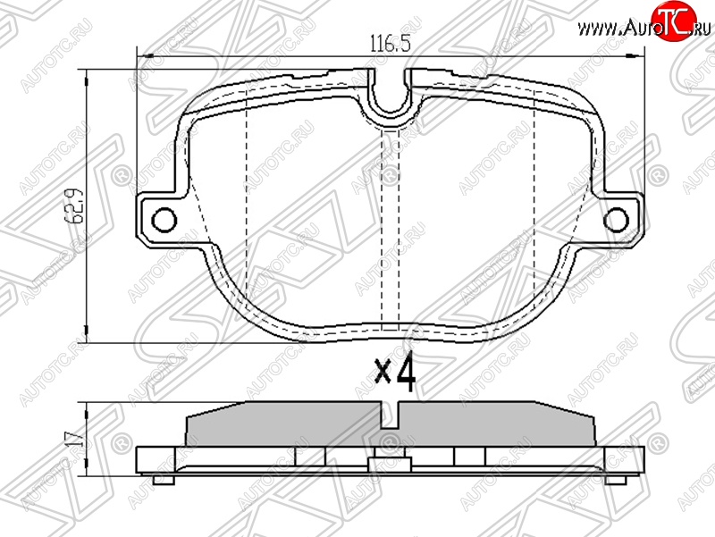 829 р. Колодки тормозные SAT (задние) Land Rover Range Rover 3 L322 дорестайлинг (2002-2006)  с доставкой в г. Чебоксары